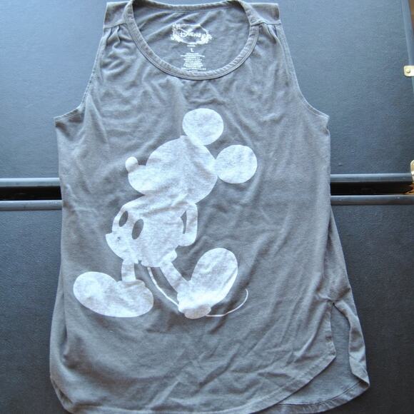 Mickey Mouse Large Gray Disney Sleeveless Distressed Tank Top - Picture 1 of 4